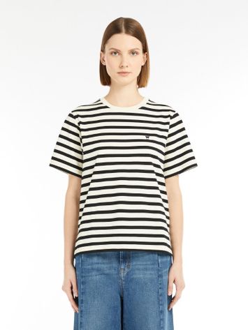 Beige t-shirt met blauwe strepen Satrapo Max Mara