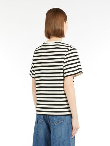 Beige t-shirt met blauwe strepen Satrapo Max Mara