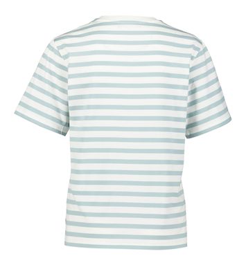Muntgroen en ecru gestreepte katoenen t-shirt Satrapo Max Mara Weekend