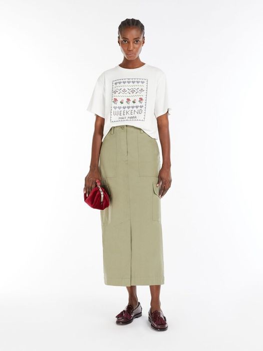 Witte t-shirt met opdruk Max Mara