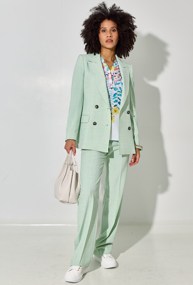 Lichtgroene geklede blazer Mogol Marella