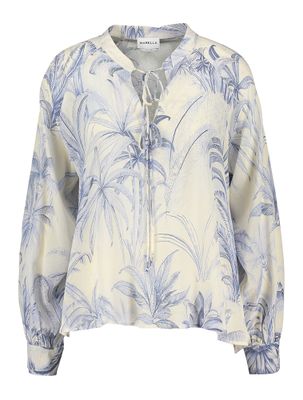 Beige zijde bloes met bloemenprint Niveen Marella