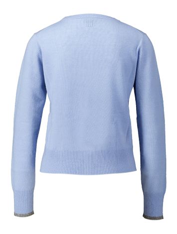 Lichtblauwe wollen gilet met knopen Orlanda 1 Marella