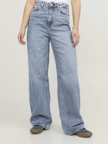 Blauwe jeans loose fit hoge taille JJXX