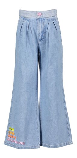 Blauwe wijde jeans met bandplooi Billieblush