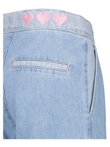 Blauwe wijde jeans met bandplooi Billieblush