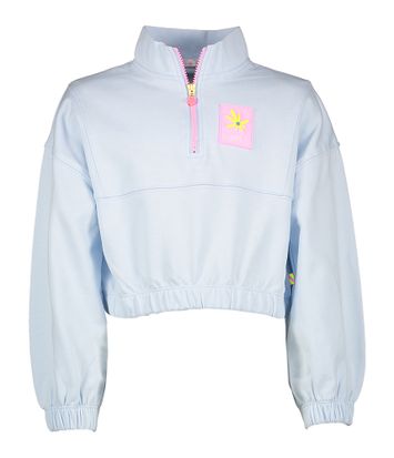 Lichtblauwe trui met korte rits Billieblush