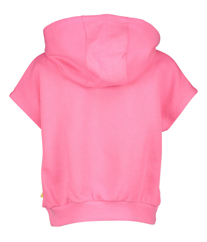 Roze fluo korte trui met kap Billieblush 