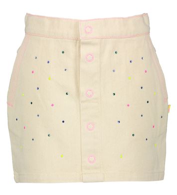 Beige korte jeans met multicolor strass BillieBlush