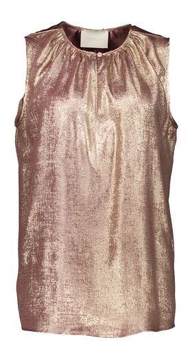 Goudkleurige glanzende bloes Cris Top Momoni