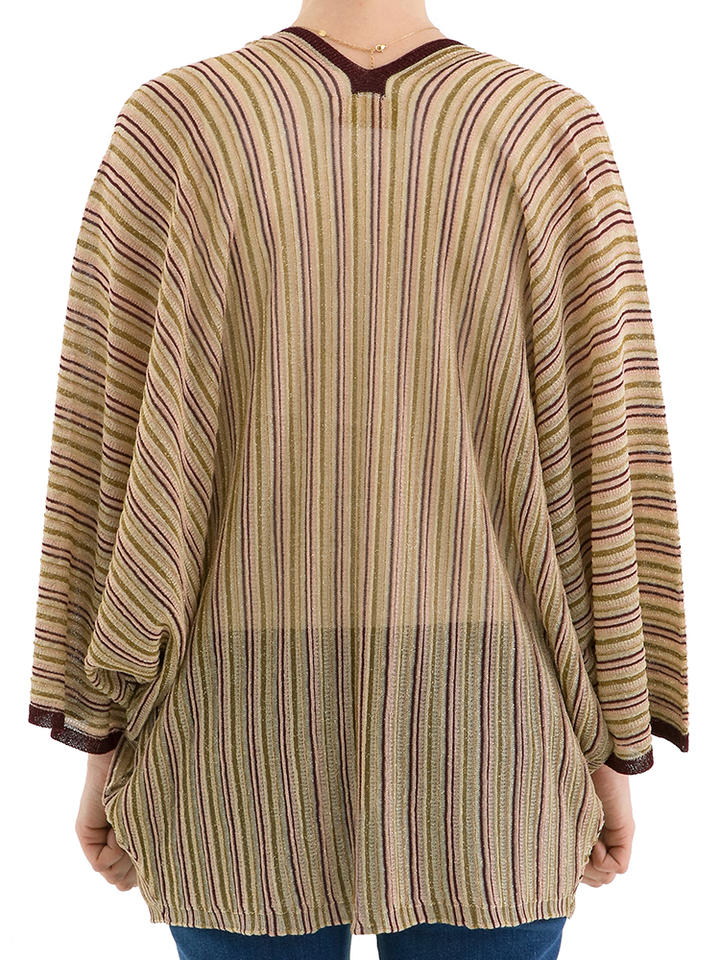 openvallende gestreepte gilet met glitterdraad Marambaia Momoni