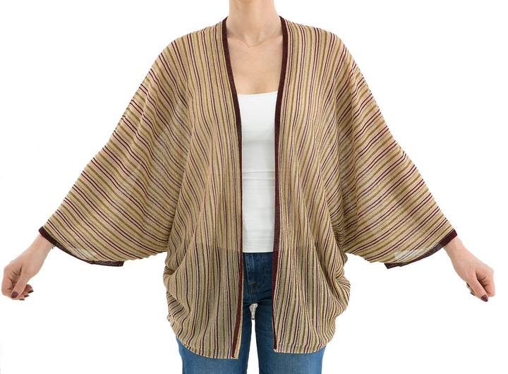 openvallende gestreepte gilet met glitterdraad Marambaia Momoni