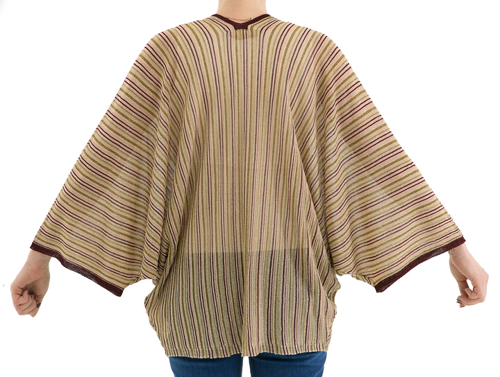 openvallende gestreepte gilet met glitterdraad Marambaia Momoni