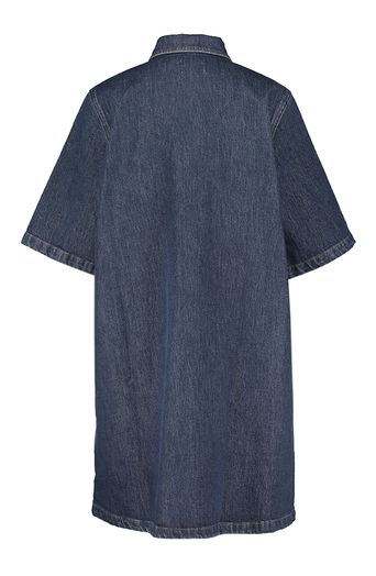 Donkerblauwe jeansjurk met opgestikte zakken London Dress Numph