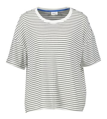 Wit met zwart gestreepte t-shirt met ronde hals Briery Numph 