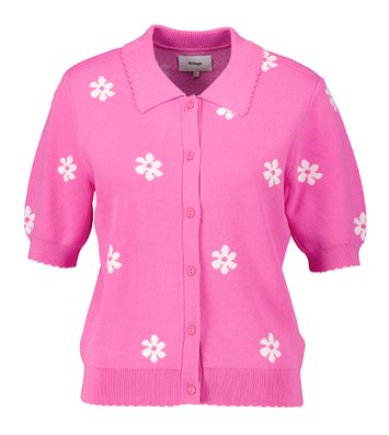 Roze trui met kraag en knopen Margit Numph