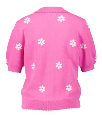 Roze trui met kraag en knopen Margit Numph