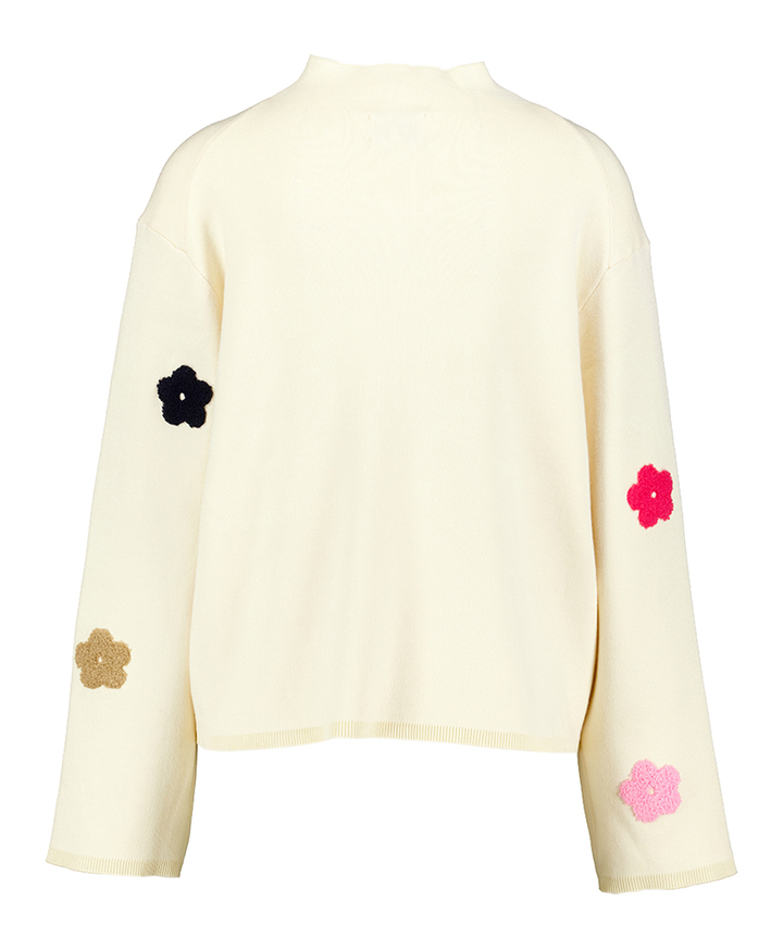 Ecru trui met bloemen Flow Numph