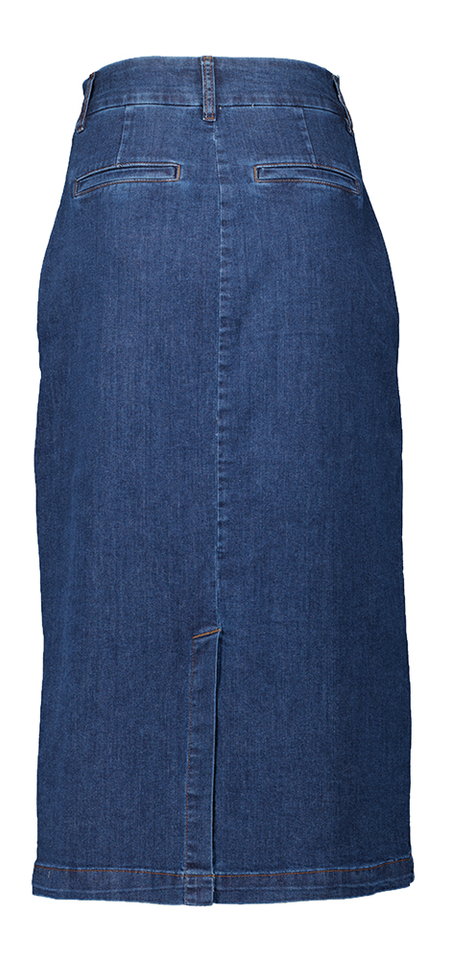Blauwkleurige halflange jeansrok Amber Nümph