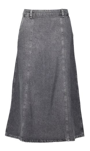 Grijze halflange jeansrok Brooklyn Numph