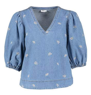 Jeansblouse met bloemetjesmotief Ibiza Blouse Numph