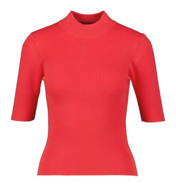 Koraalkleurige aansluitende t-shirt met korte mouwen Bia Numph