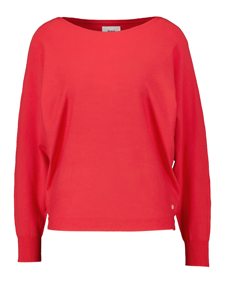 Koraal kleurige trui met boothals Daya Pullover Numph