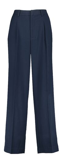 Donkerblauwe wijde broek met bandplooi Mathy Numph