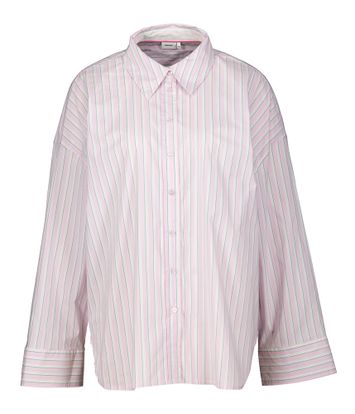 Lichtroze katoenen blousemet strepenmotief Eloise Shirt Numph