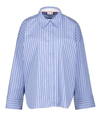 Blauwkleurige katoenen blouse met strepenmotief Eloise Shirt Numph
