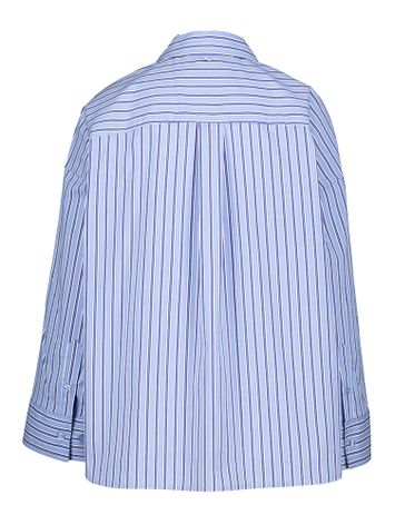 Blauwkleurige katoenen blouse met strepenmotief Eloise Shirt Numph
