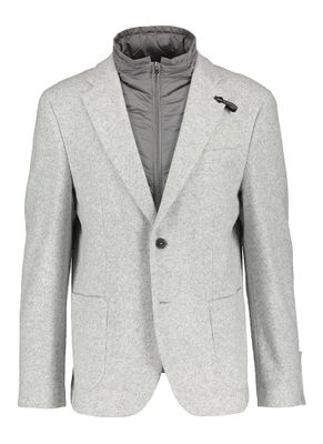 Lichtgrijze blazer met afneembare rits