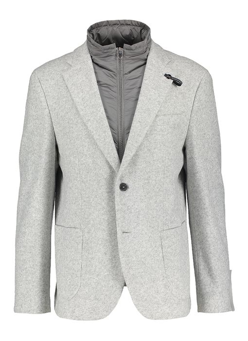 Lichtgrijze blazer met afneembare rits