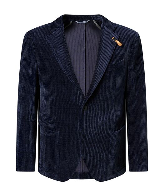 Ribfluwelen blauwe blazer Baldessarini