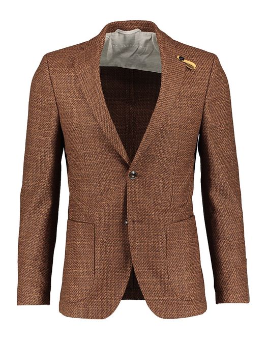 Roestkleurige wollen blazer met motief Baldessarini