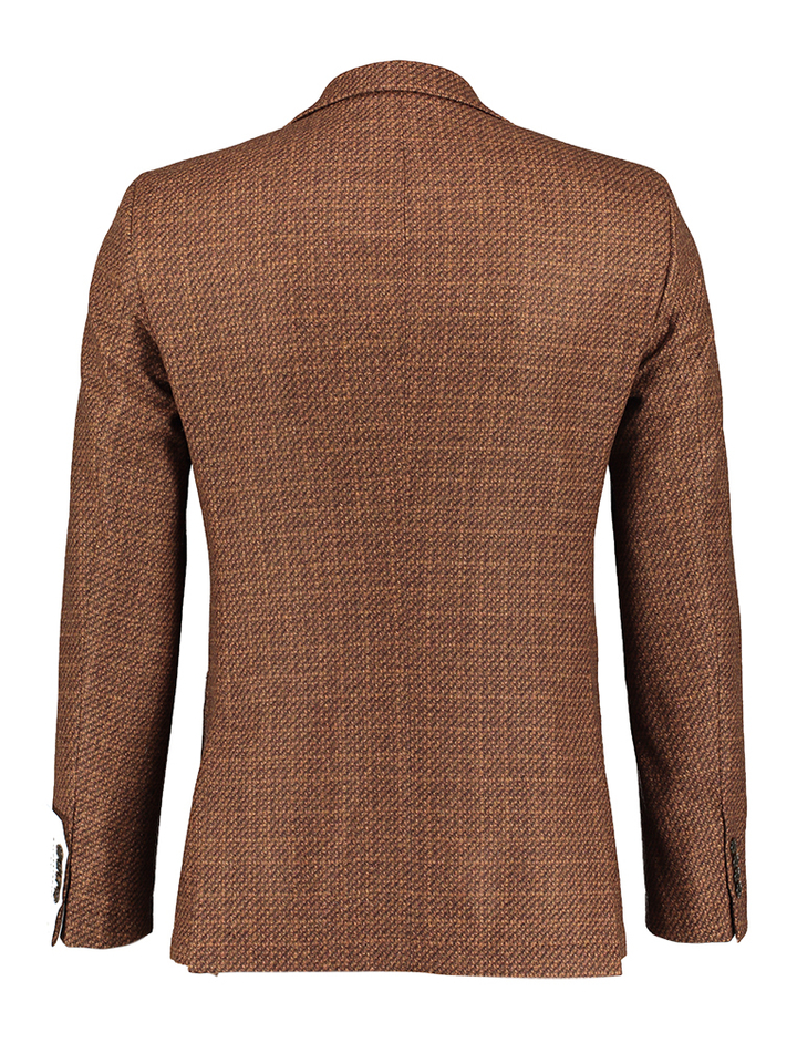 Roestkleurige wollen blazer met motief Baldessarini