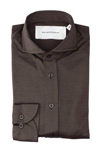 Bruin katoenen hemd ( slim fit) met lange mouwen Baldessarini 