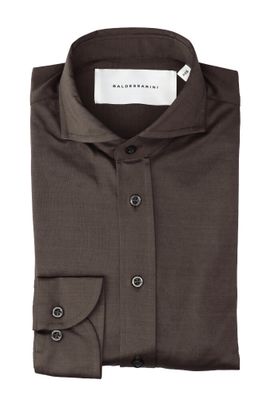 Bruin katoenen hemd ( slim fit) met lange mouwen Baldessarini