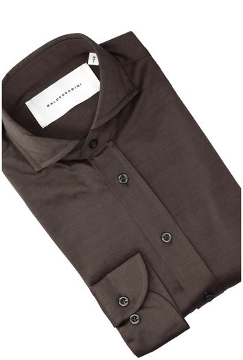 Bruin katoenen hemd ( slim fit) met lange mouwen Baldessarini 