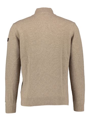 Lichtbruine wollen pull met korte rits Paul & Shark