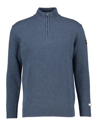Paul & Shark Blauwkleurige wollen pull met korte rits