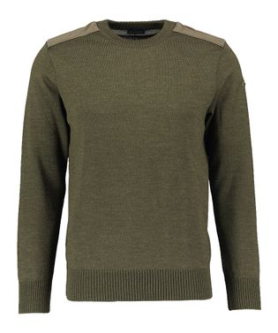 Paul & Shark Kakigroene wollen pull met ronde hals