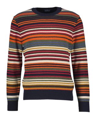 Paul & Shark Multicolor gestreepte wollen pull met ronde hals