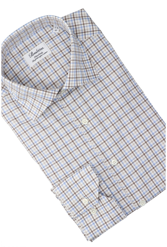 Geruit katoenen hemd ( regular fit) en lange mouwen stenströms 