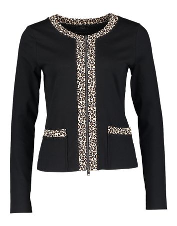 Zwarte blazer met dierenprint Marccain Sport