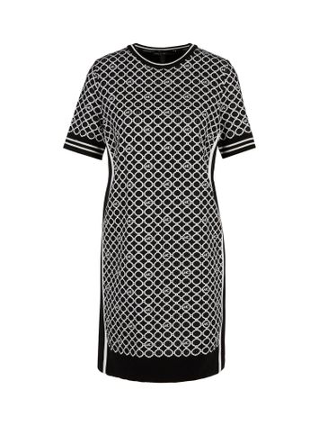 Zwarte jurk met witte print Marc Cain Sport