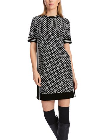 Zwarte jurk met witte print Marc Cain Sport