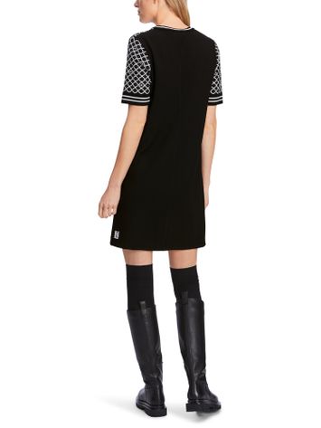 Zwarte jurk met witte print Marc Cain Sport