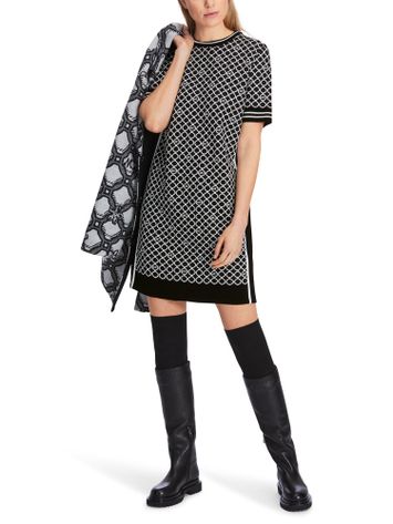 Zwarte jurk met witte print Marc Cain Sport