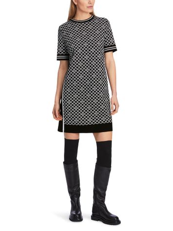 Zwarte jurk met witte print Marc Cain Sport